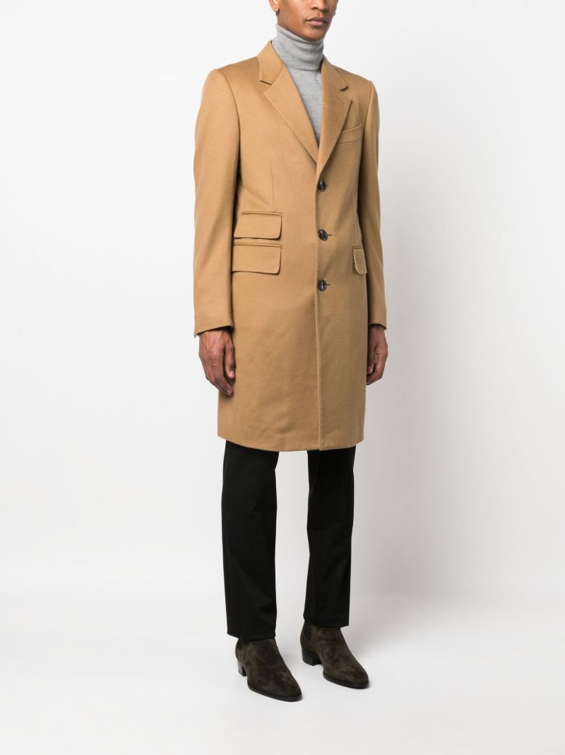 Neutral Single-breasted Cashmere Coat