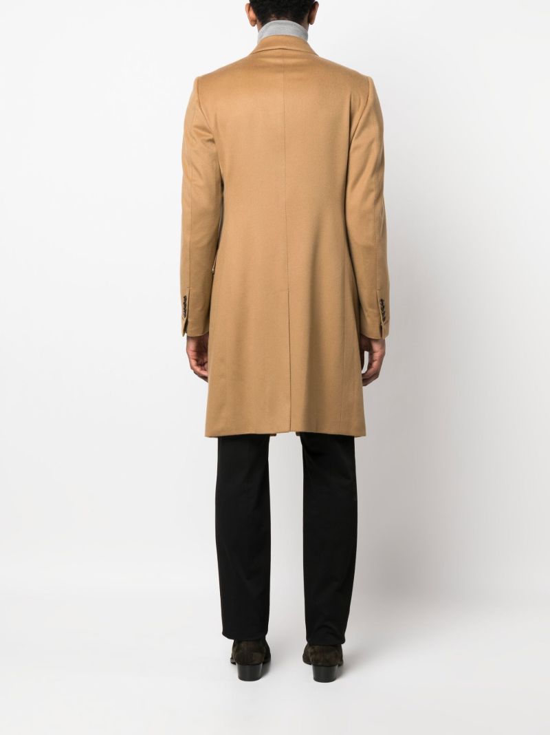 Neutral Single-breasted Cashmere Coat