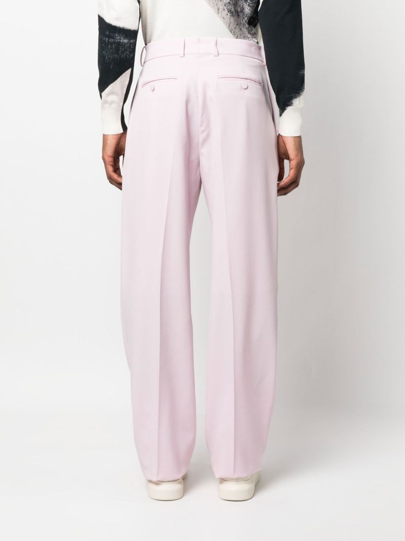 Pink Tailored Wool Trousers
