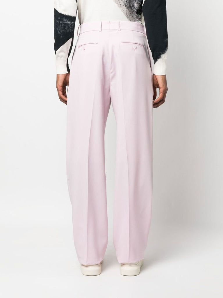Pink Tailored Wool Trousers
