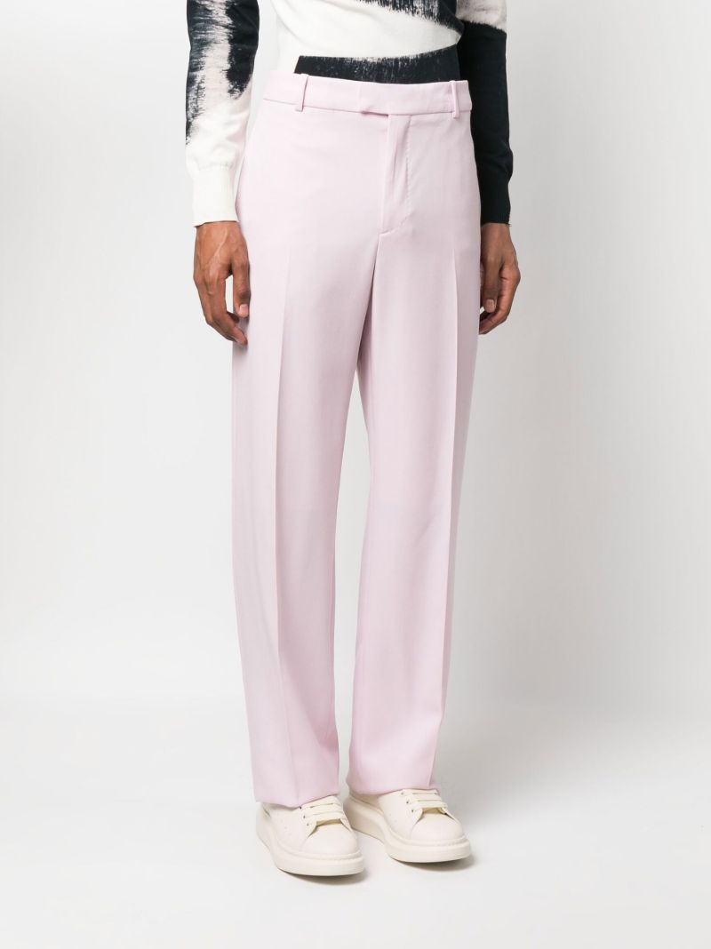Pink Tailored Wool Trousers
