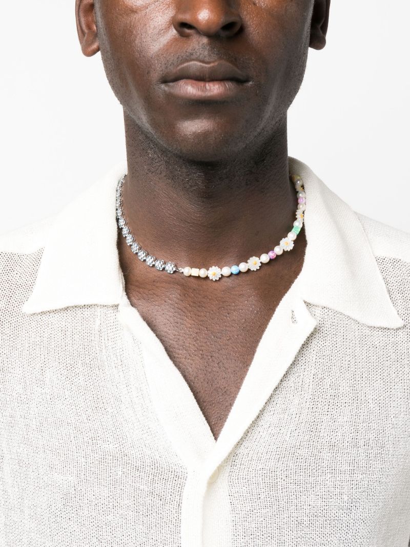 X Botter Sterling Silver Pearl and Crystal Necklace