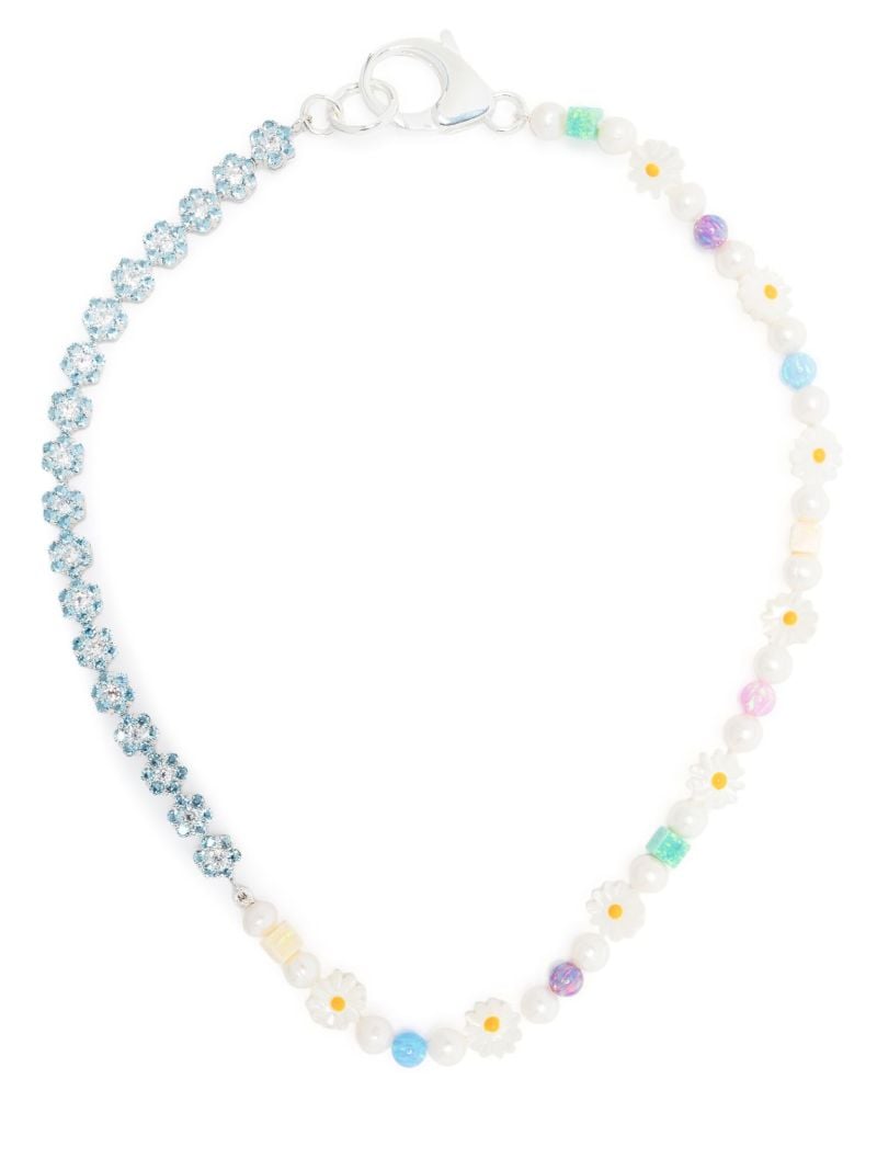 X Botter Sterling Silver Pearl and Crystal Necklace