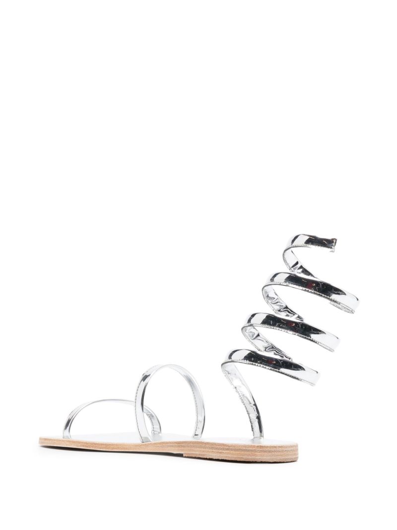 Silver Ofis Patent Leather Sandals
