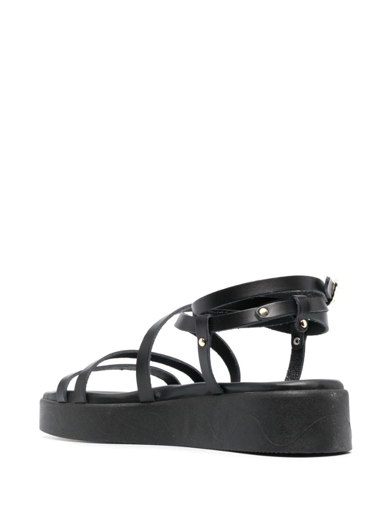 Black Aristea Flatform Leather Sandals