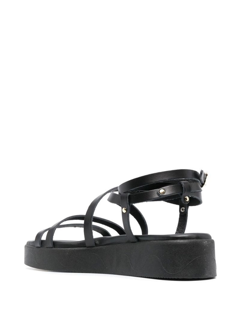 Black Aristea Flatform Leather Sandals
