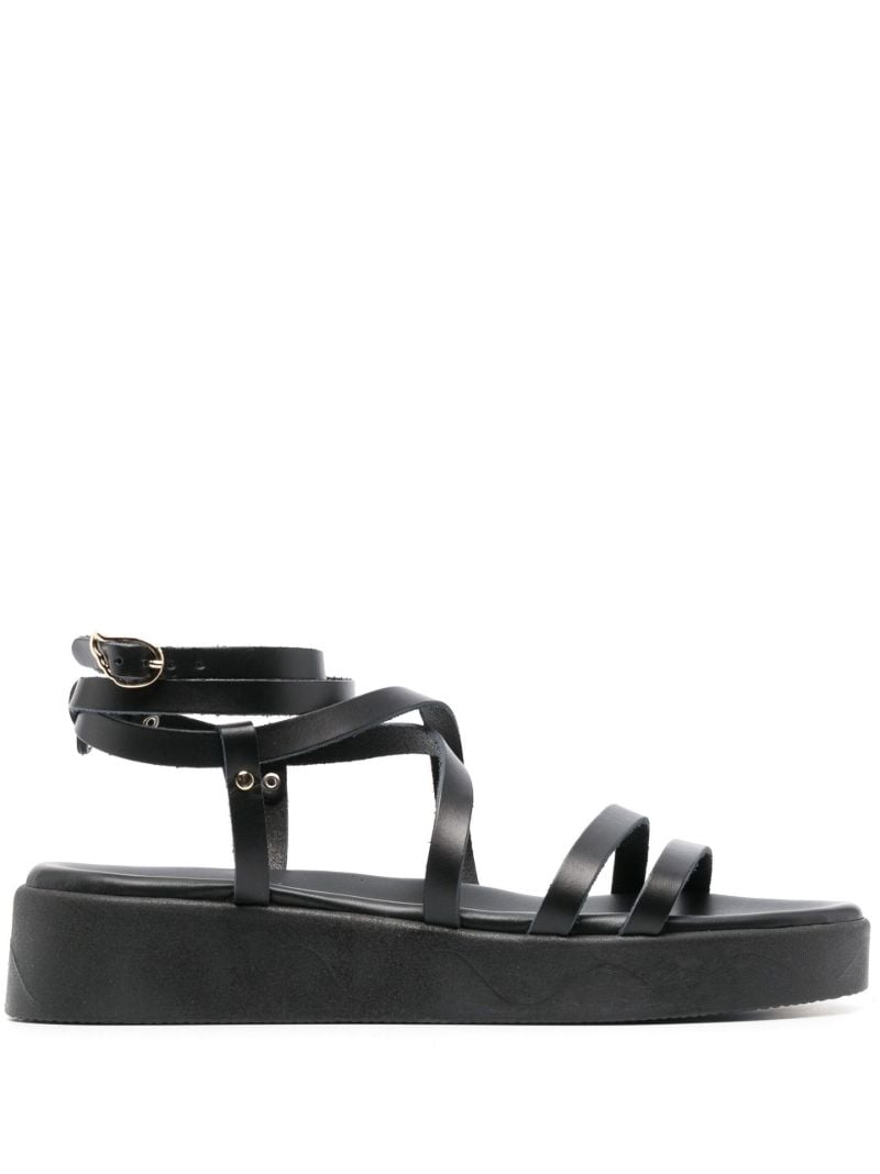 Black Aristea Flatform Leather Sandals