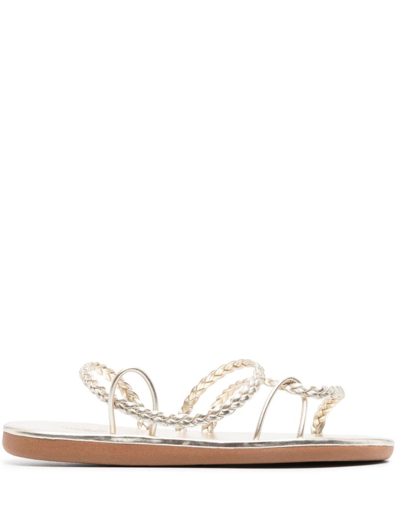 Silver Maya Braided Sandals