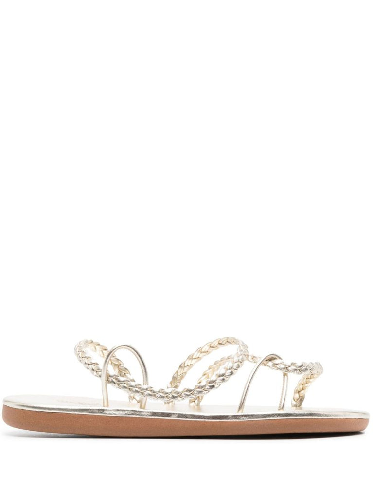 Silver Maya Braided Sandals