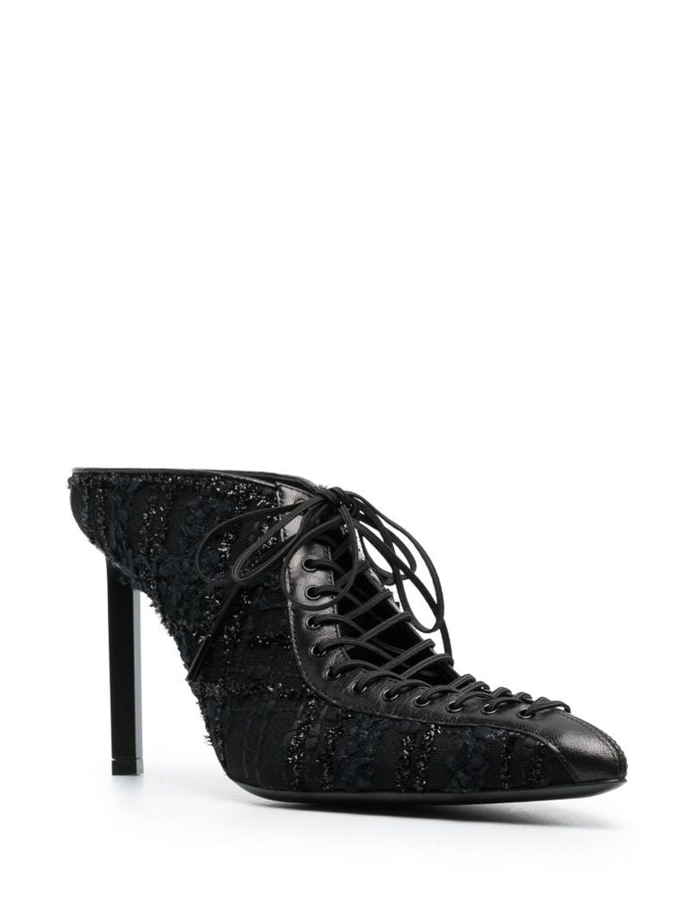Black Show 35 Tweed Lace-up Pumps