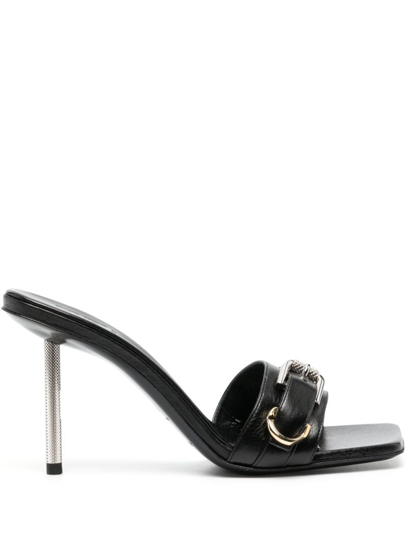 Black Voyou 90 Leather Mules