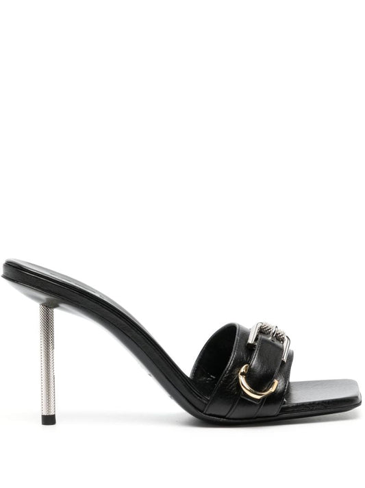Black Voyou 90 Leather Mules