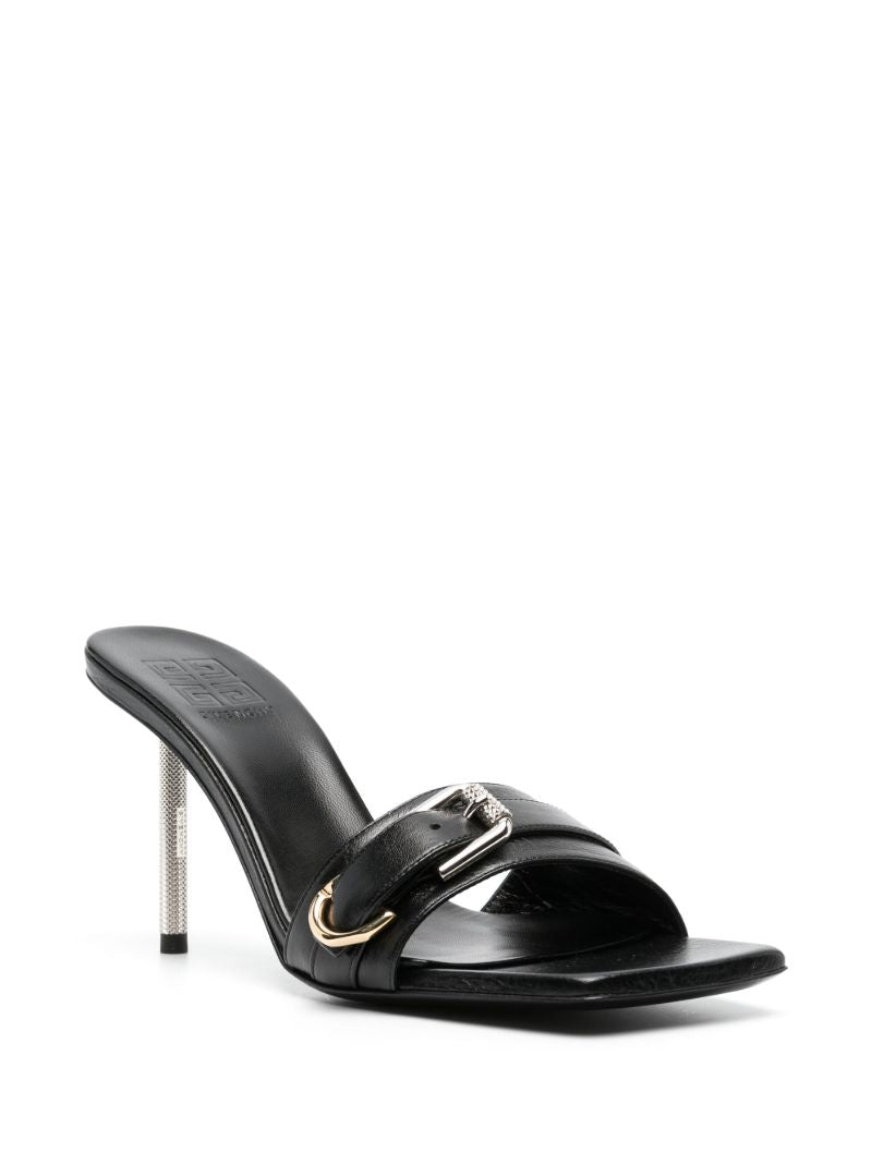 Black Voyou 90 Leather Mules