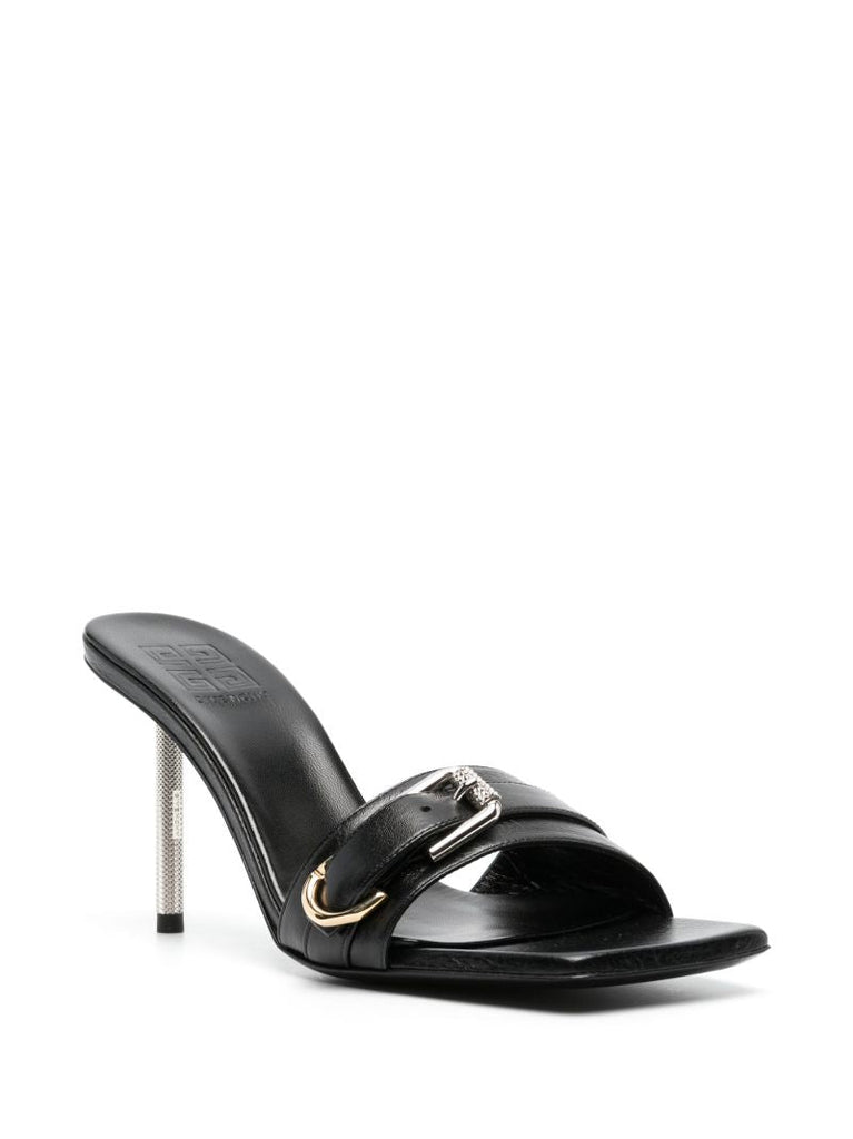 Black Voyou 90 Leather Mules