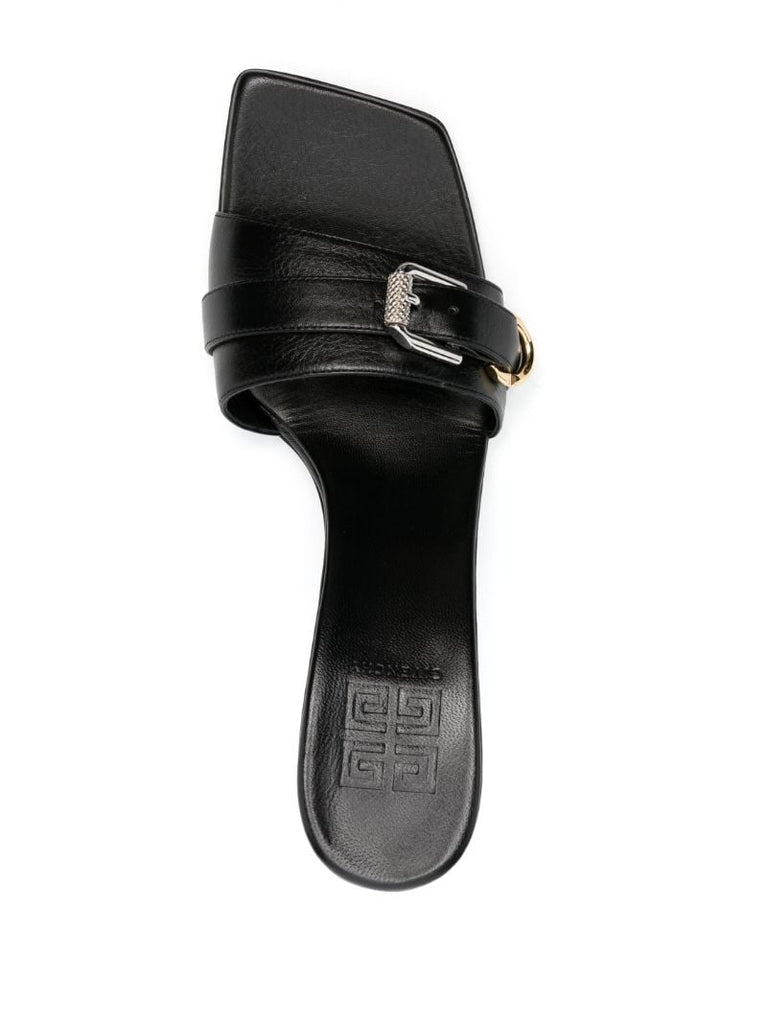 Black Voyou 90 Leather Mules