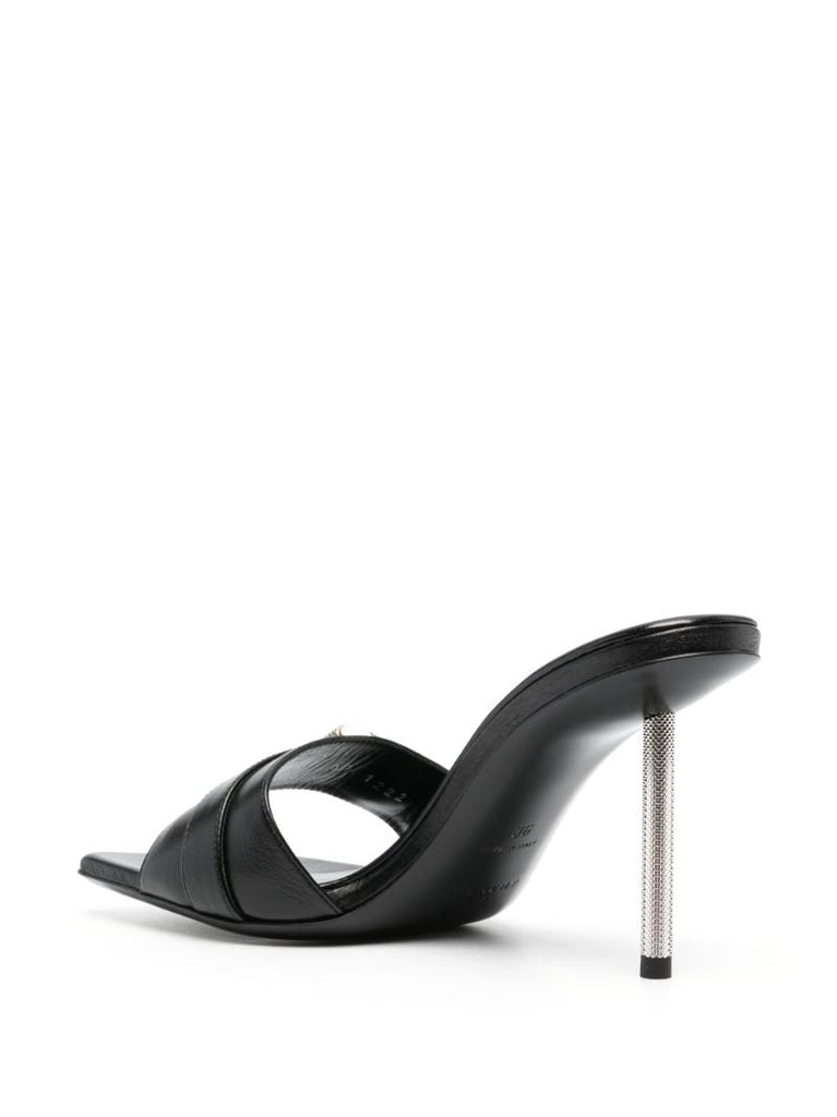 Black Voyou 90 Leather Mules
