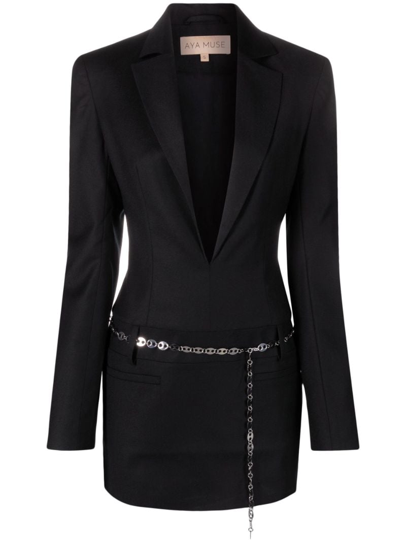 Black Zonatu Blazer Mini Dress