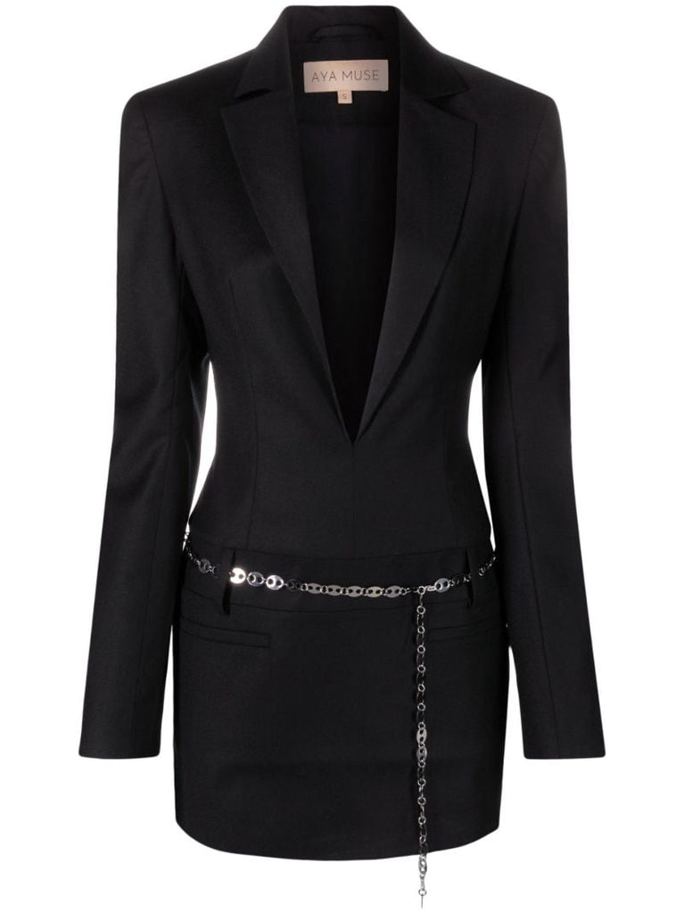 Black Zonatu Blazer Mini Dress