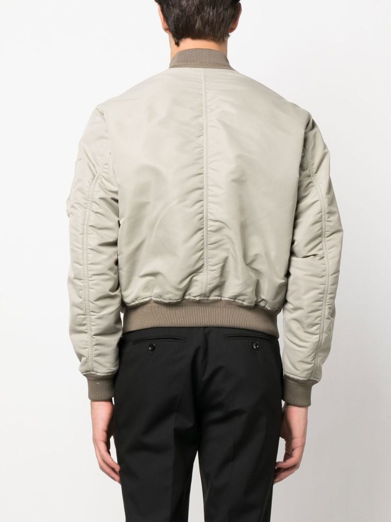 Neutral Contrast-trim Bomber Jacket