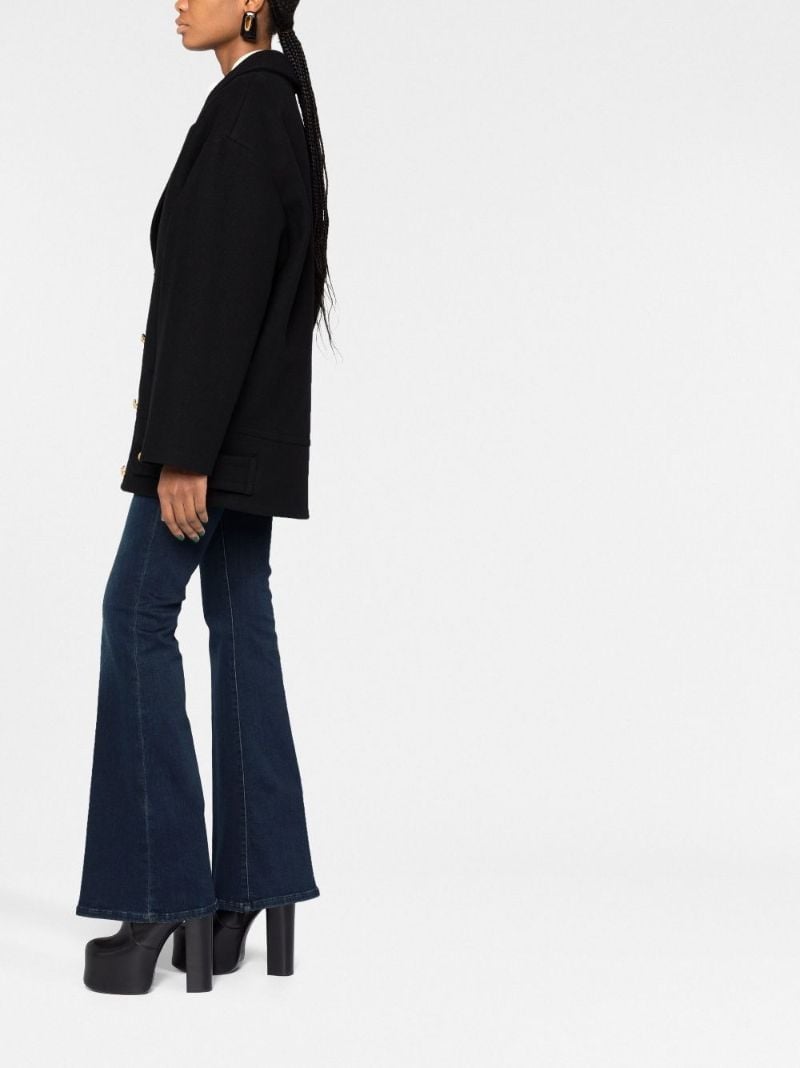 Black Double Breasted Wool Coat