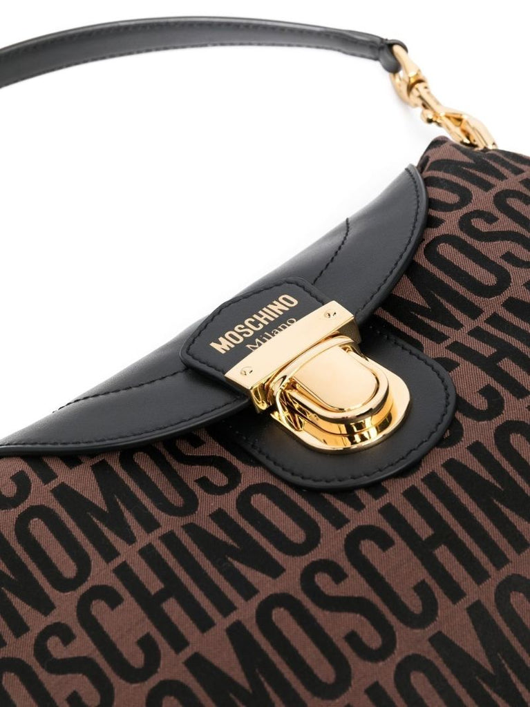 Brown Logo Stamp Monogram Shoulder Bag