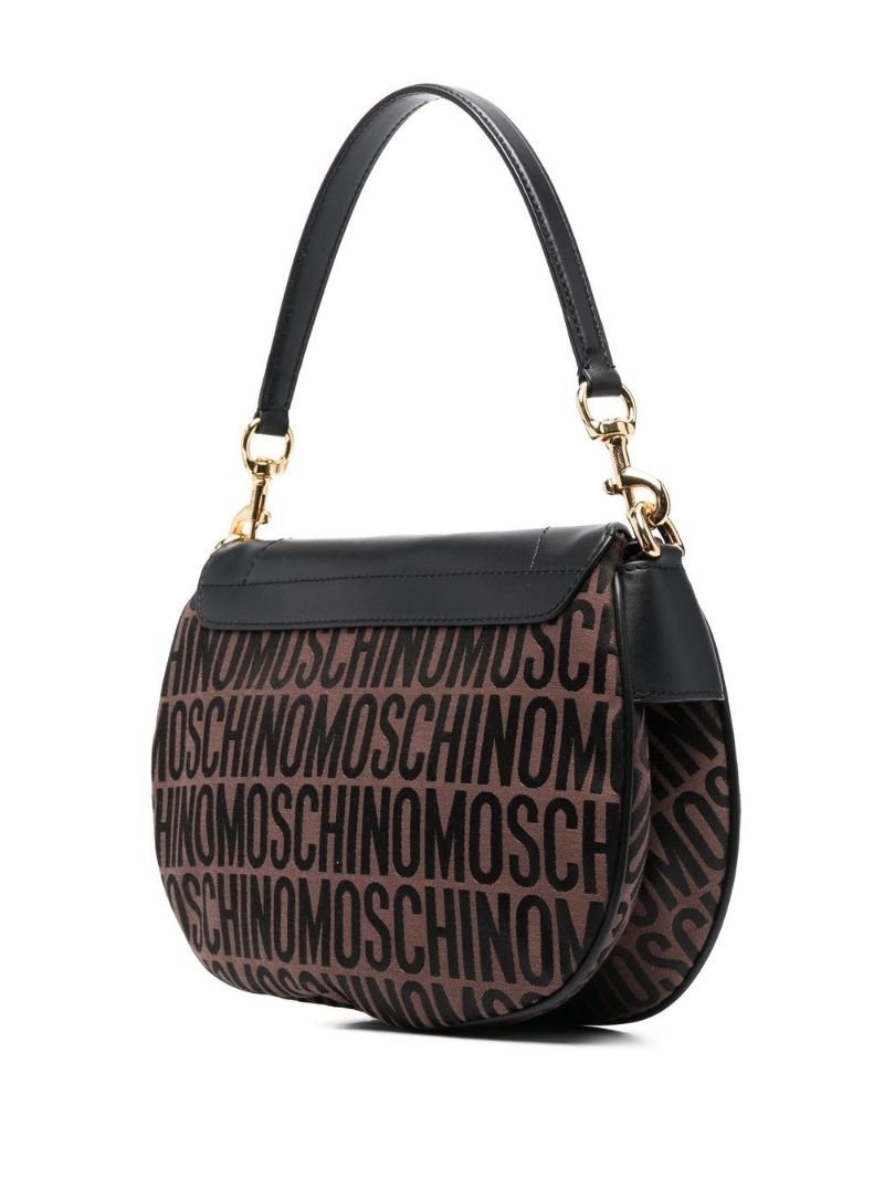 Brown Logo Stamp Monogram Shoulder Bag