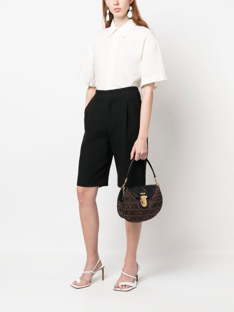 Brown Logo Stamp Monogram Shoulder Bag