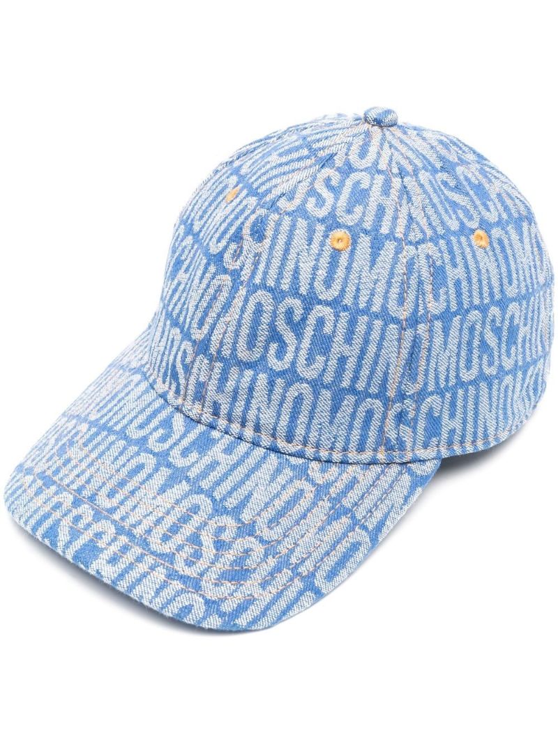 Blue Logo Print Baseball Cap