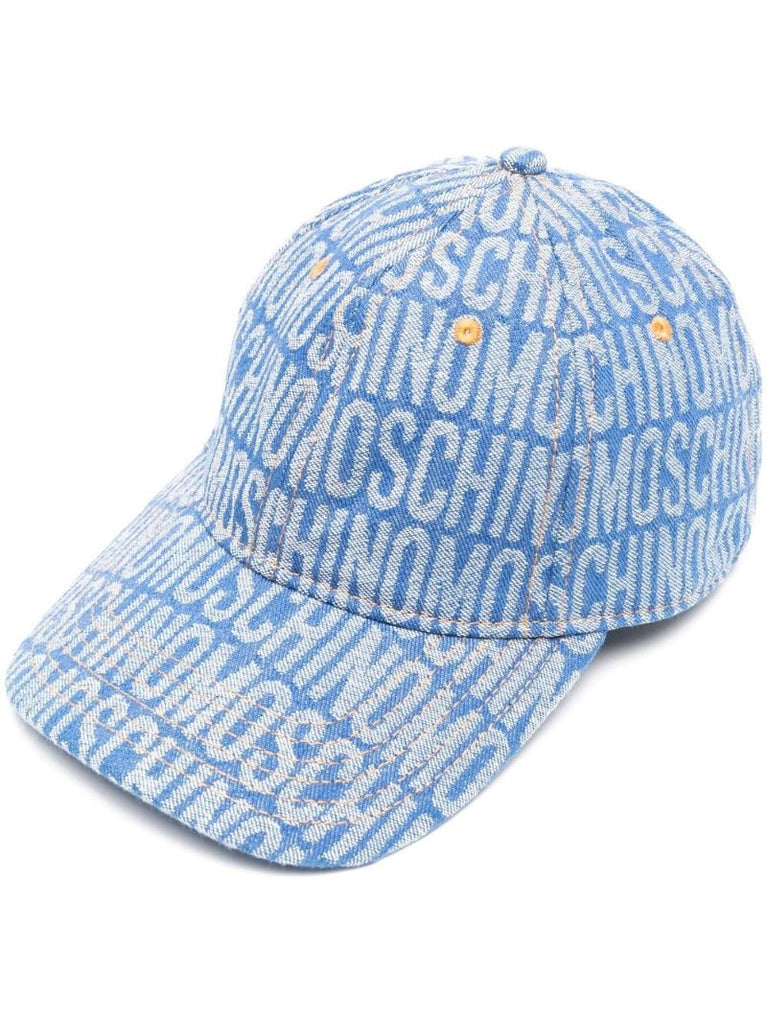 Blue Logo Print Baseball Cap