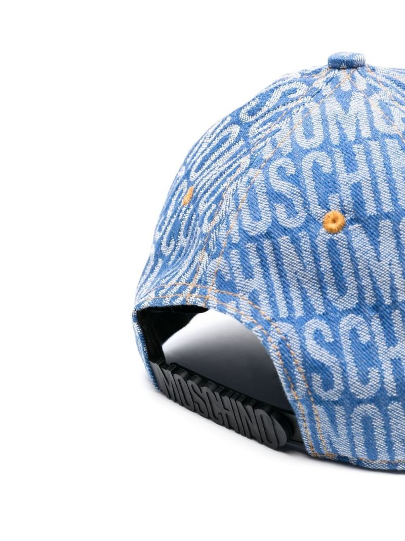 Blue Logo Print Baseball Cap
