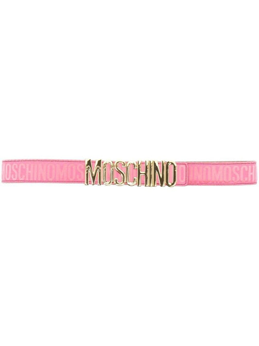 Pink Logo-detail Leather Belt