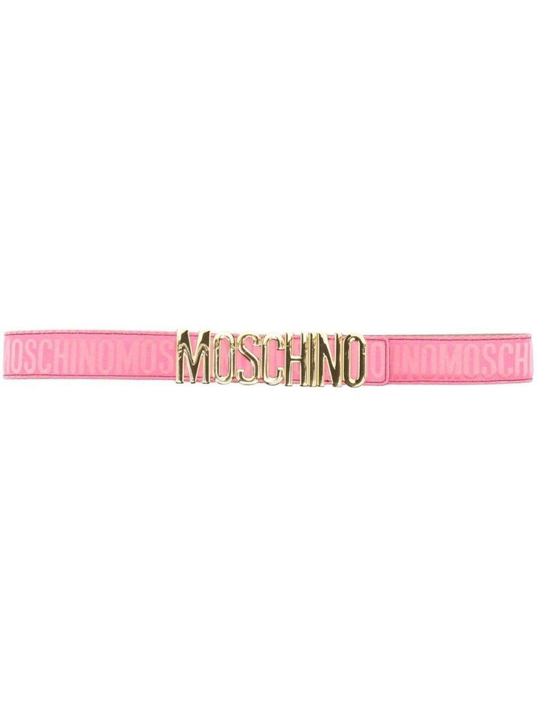 Pink Logo-detail Leather Belt