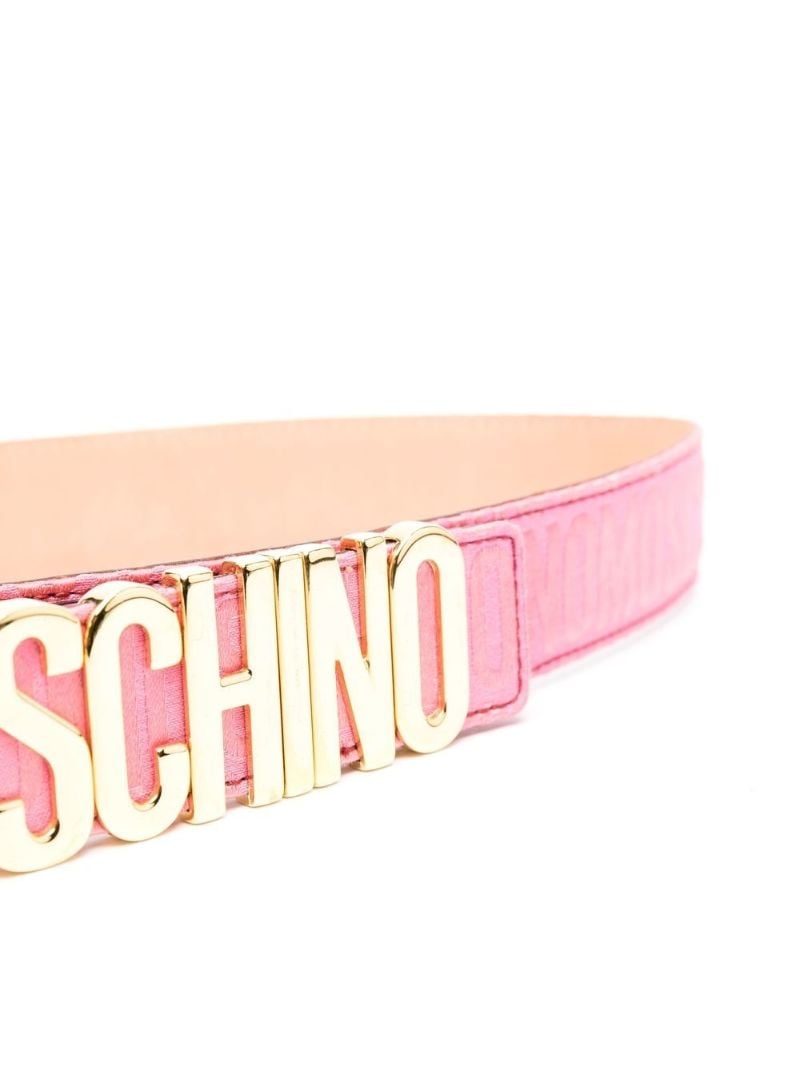 Pink Logo-detail Leather Belt