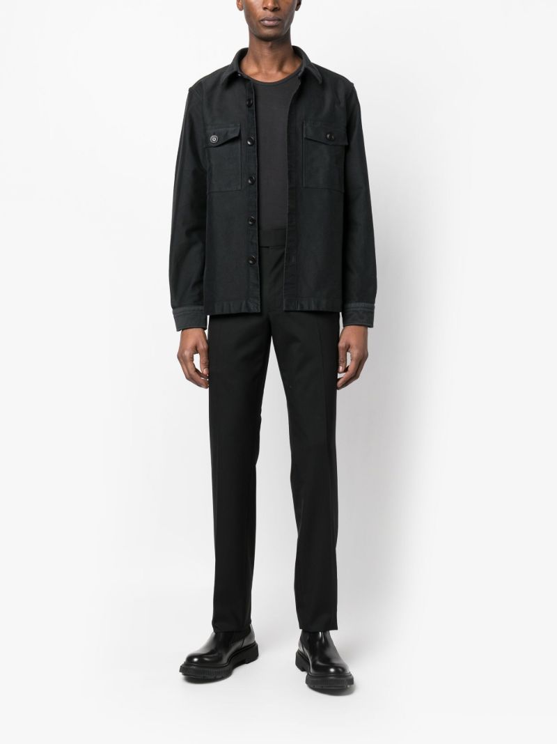 Black Shelton Wool Tailored Trousers