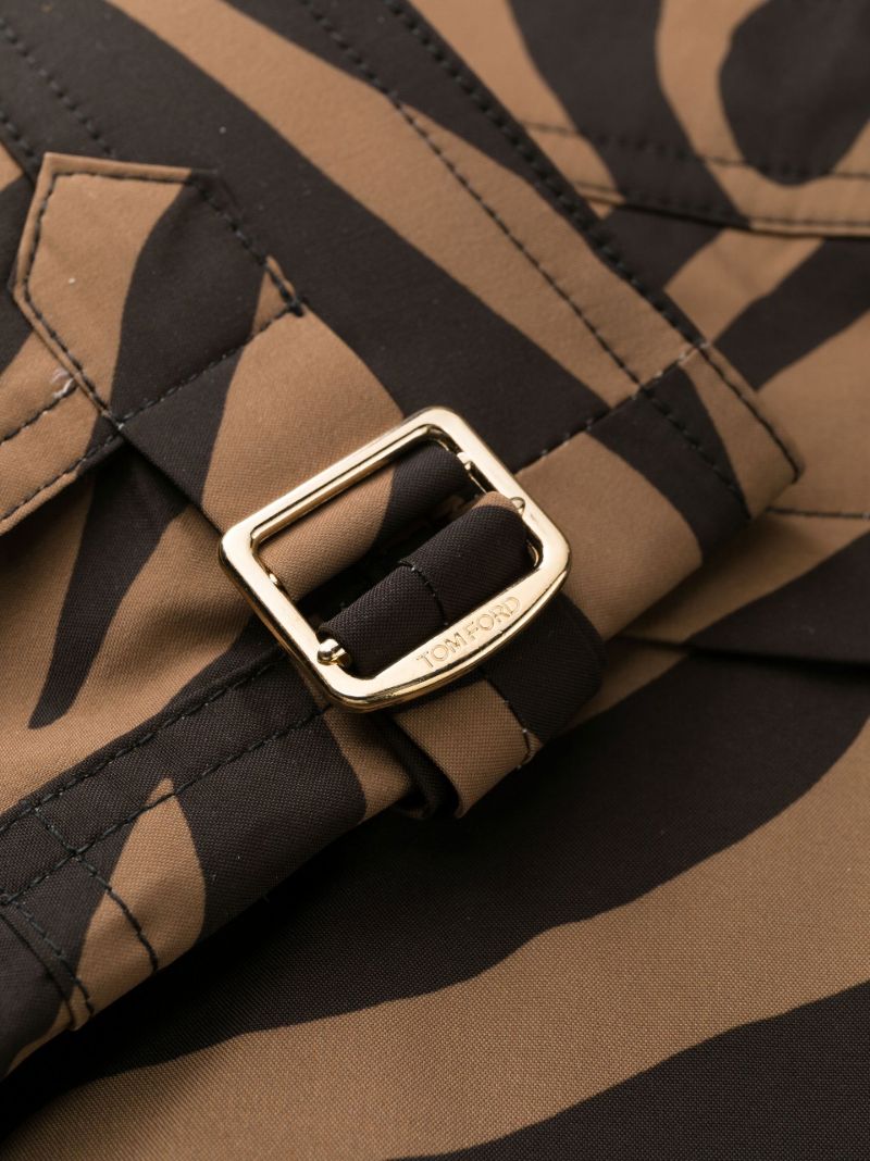 Brown and Black Zebra Print Swimming Trunks