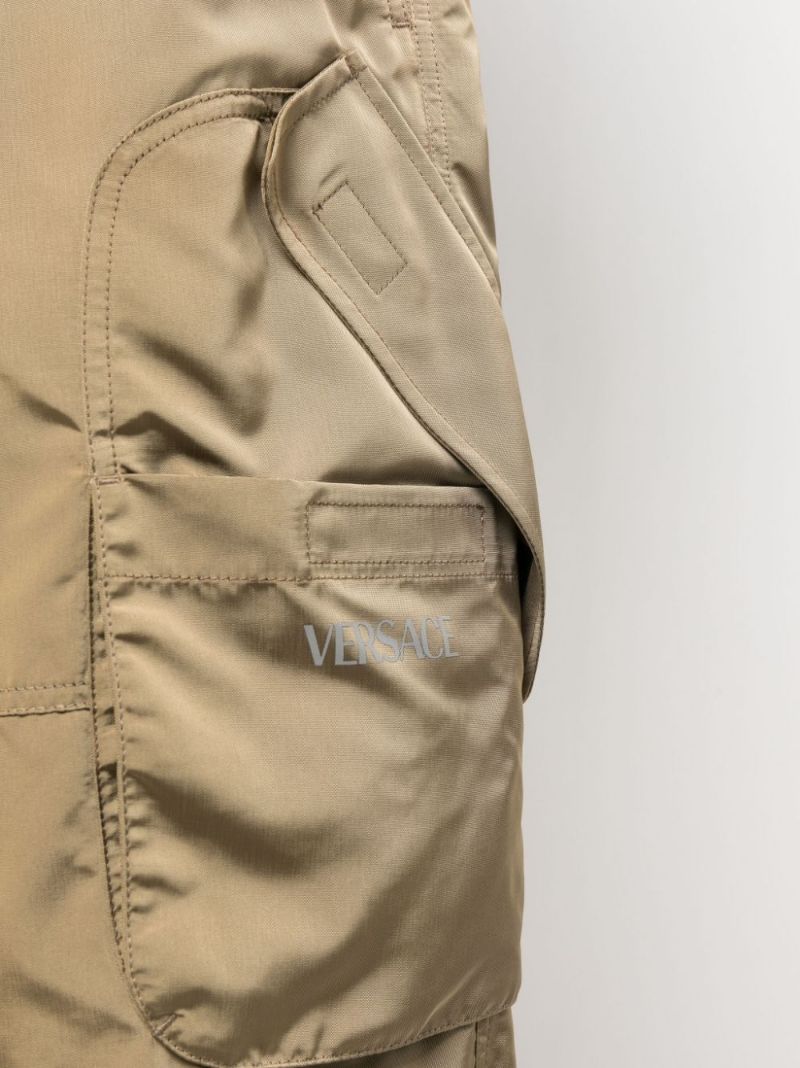 Neutral Drawstring Cargo Shorts