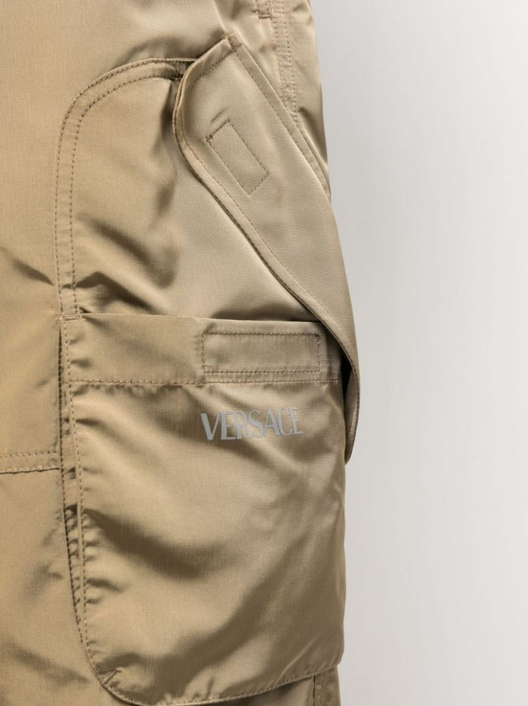 Neutral Drawstring Cargo Shorts