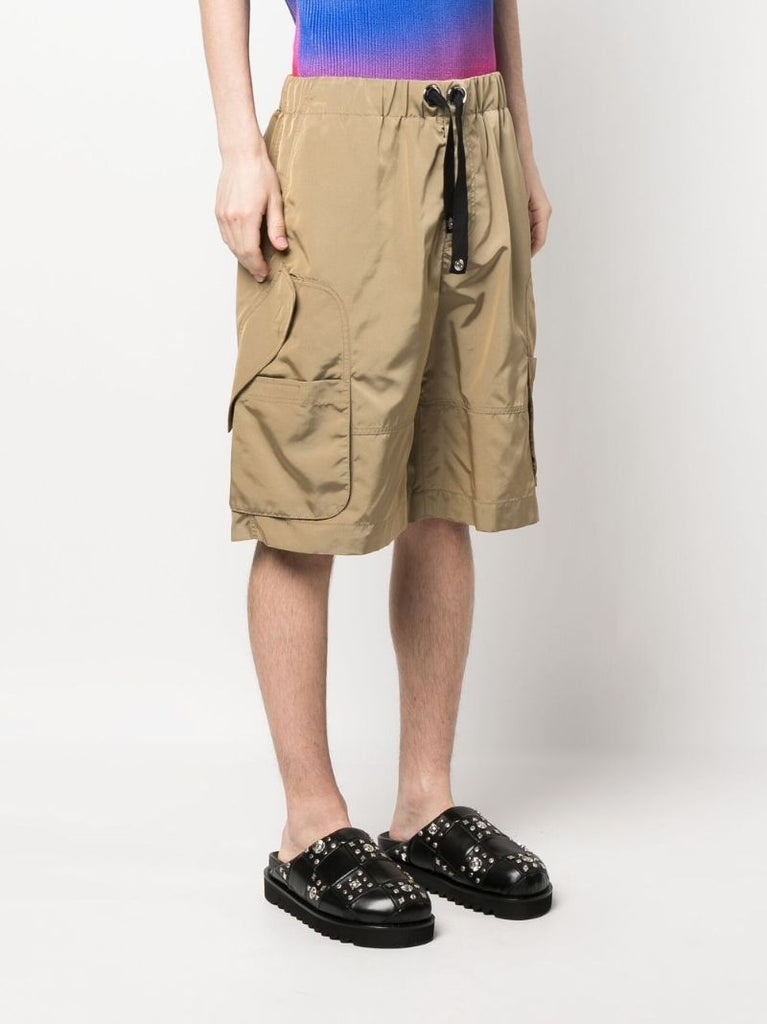 Neutral Drawstring Cargo Shorts