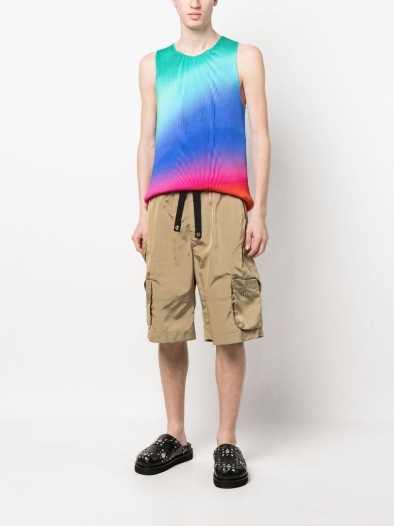 Neutral Drawstring Cargo Shorts