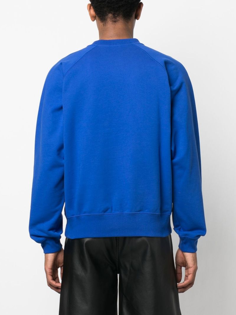 Blue Cotton Logo Print Sweatshirt