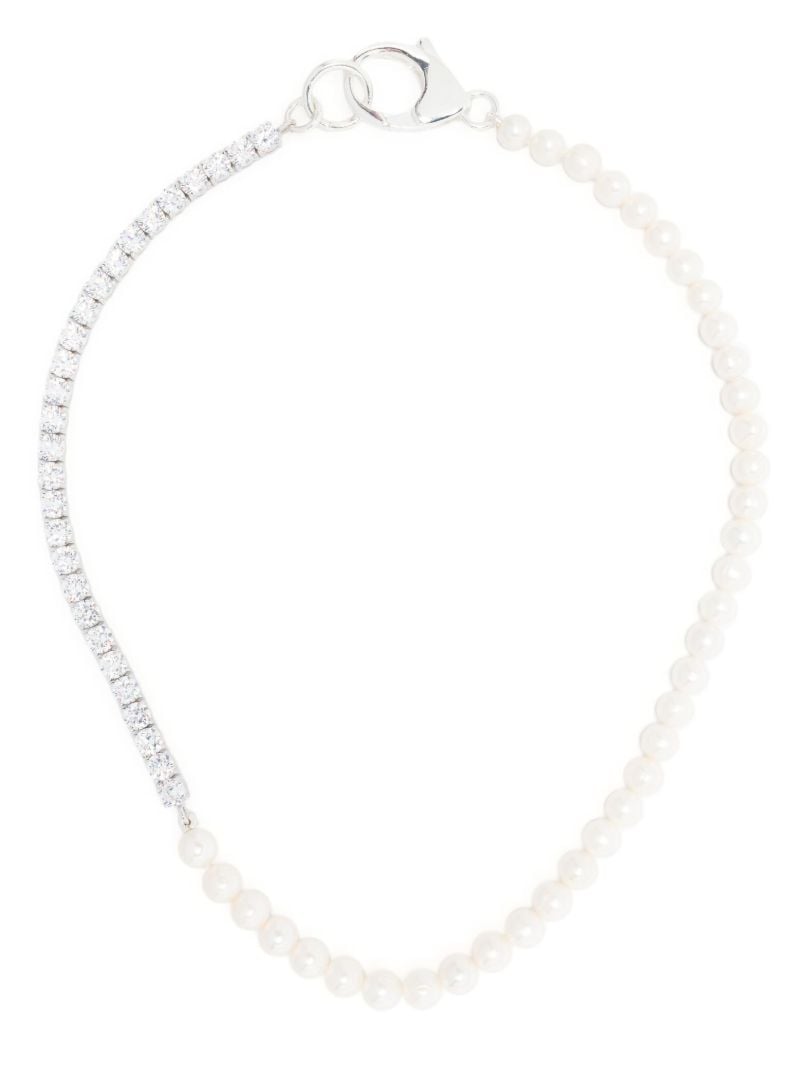 X Botter Sterling Silver Pearl and Crystal Necklace