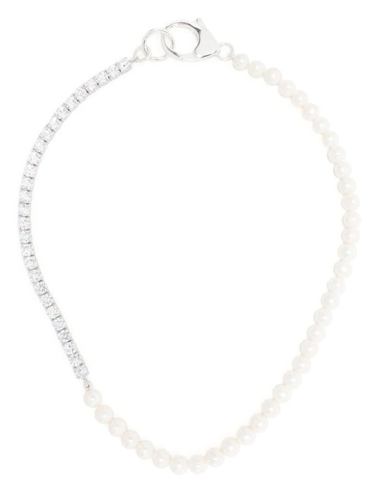 X Botter Sterling Silver Pearl and Crystal Necklace