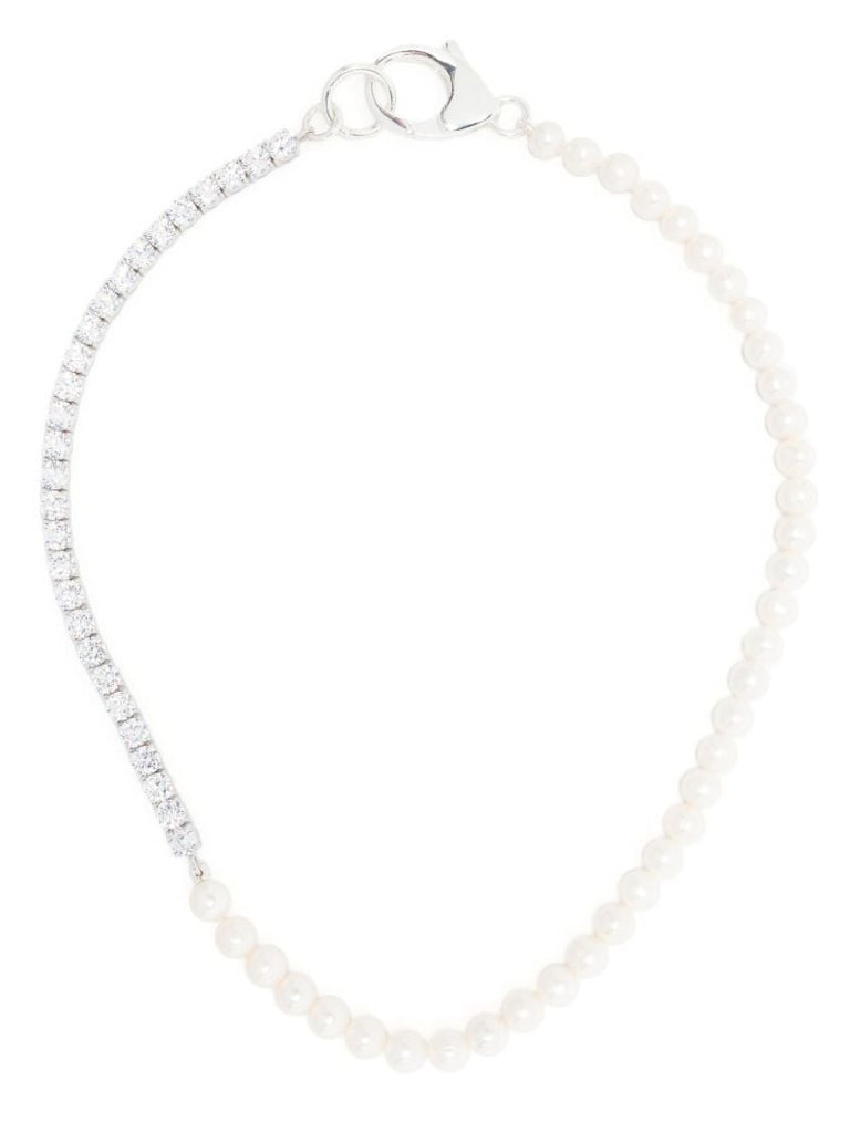 X Botter Sterling Silver Pearl and Crystal Necklace
