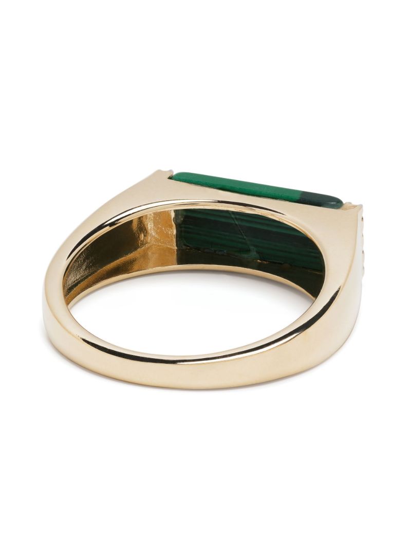 14k Yellow Gold Malachite Bar Ring