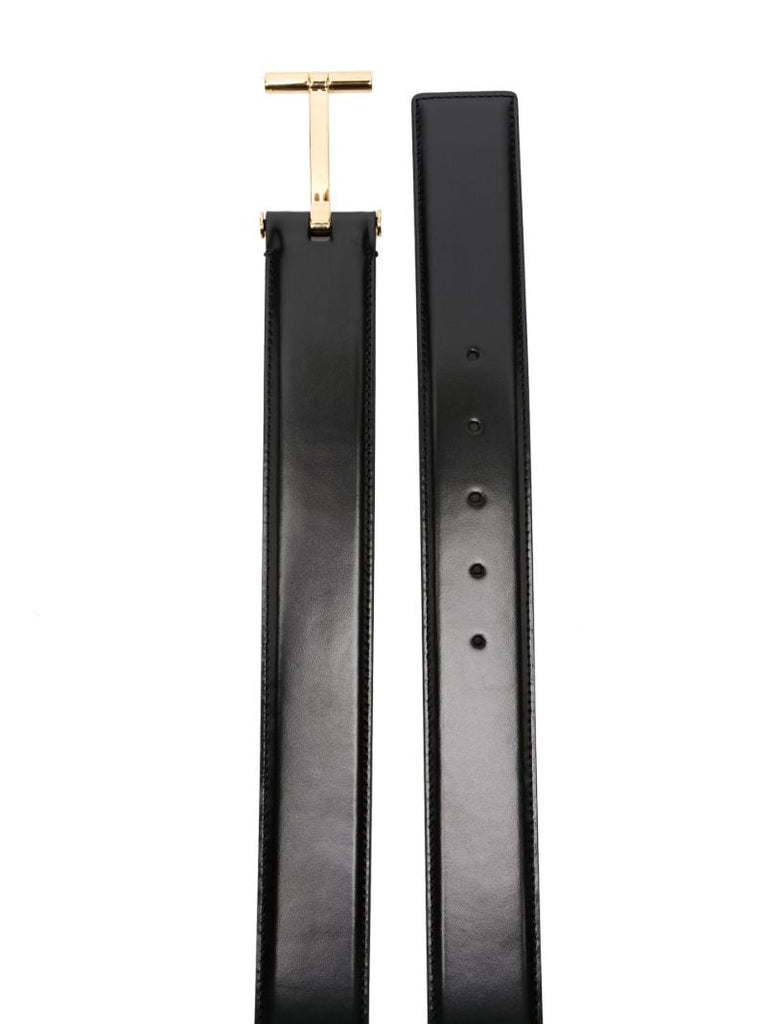 Black T Leather Belt