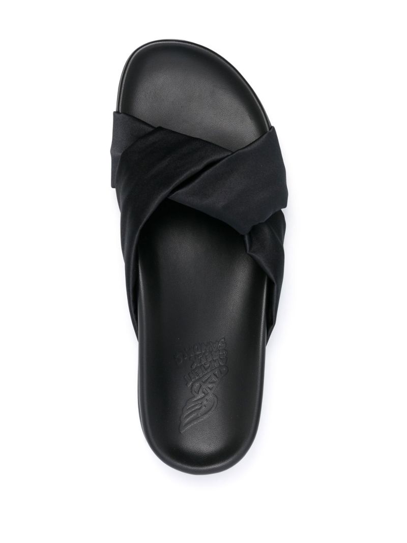Black Whitney Leather Slides