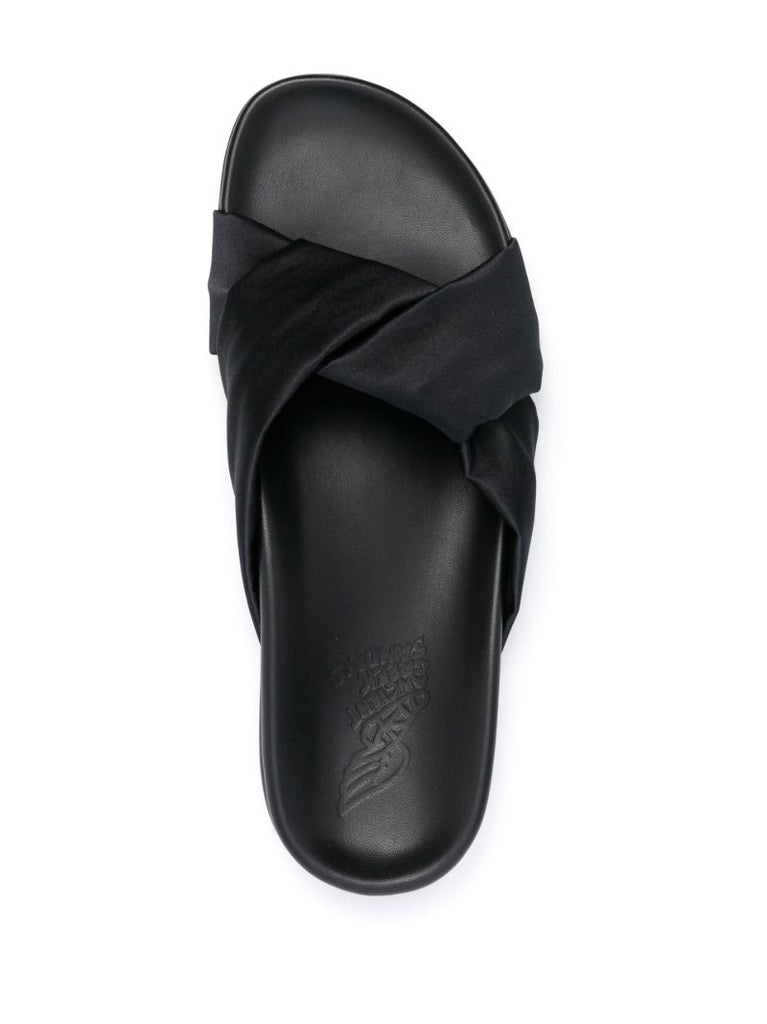 Black Whitney Leather Slides