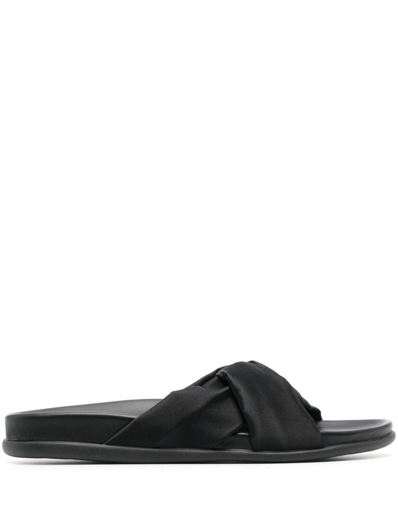 Black Whitney Leather Slides
