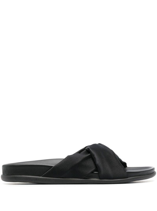 Black Whitney Leather Slides