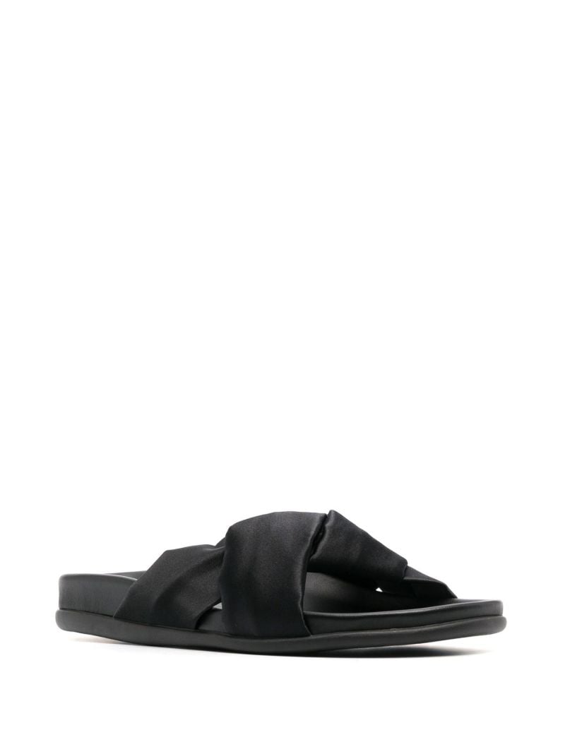 Black Whitney Leather Slides